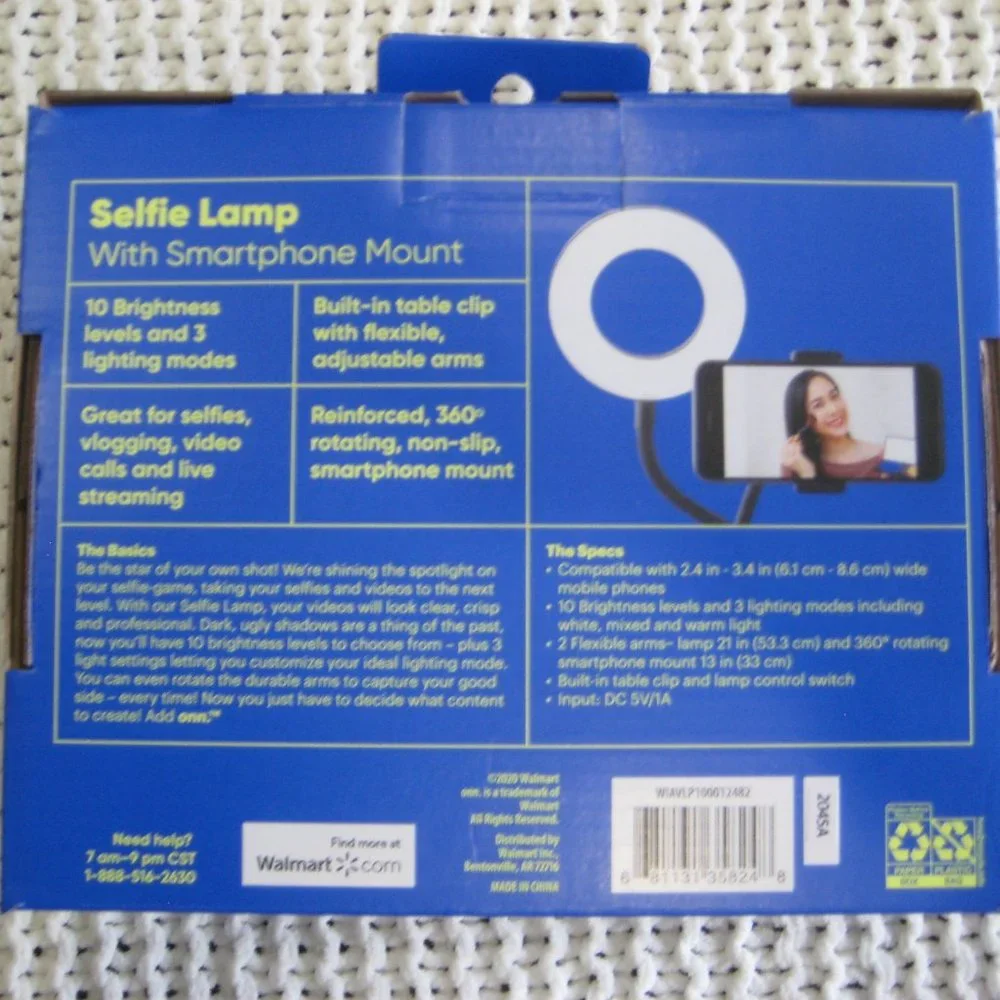 Selfie Lamp with Smartphone Holder Mount add onn.